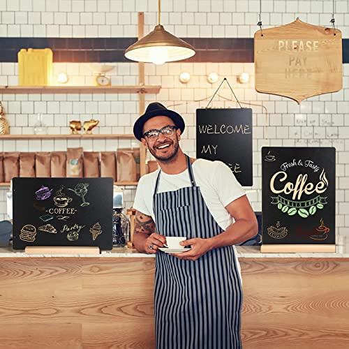 SUTINE 11.7x16.5 Inch Tabletop Chalkboard with Wood Base, Menu Chalkboard Stand, Message Board, Bar and Special Event Decorations, Hanging Double-Sided Chalkboard Sign for DIY Home Decoration，Beech - Image 5
