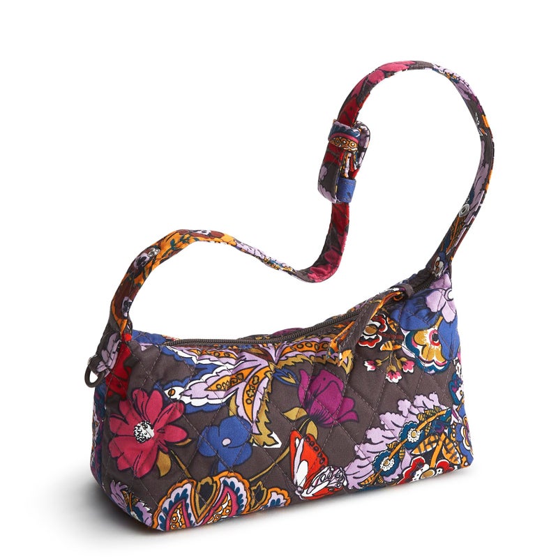Vera Bradley Women's Premium Cotton Roxbury Crescent Crossbody, Colorful Bouquet, One Size - Image 4