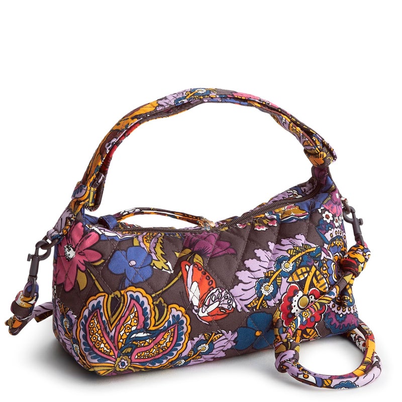 Vera Bradley Women's Premium Cotton Roxbury Crescent Crossbody, Colorful Bouquet, One Size - Image 1