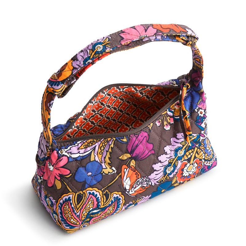 Vera Bradley Women's Premium Cotton Roxbury Crescent Crossbody, Colorful Bouquet, One Size - Image 5