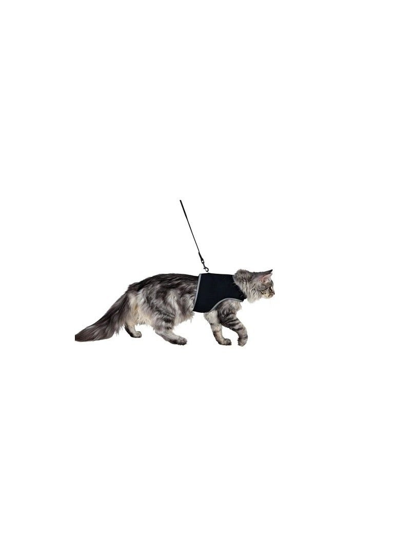 Trixie Soft Black Harness With Lead For Large Cats - Image 2