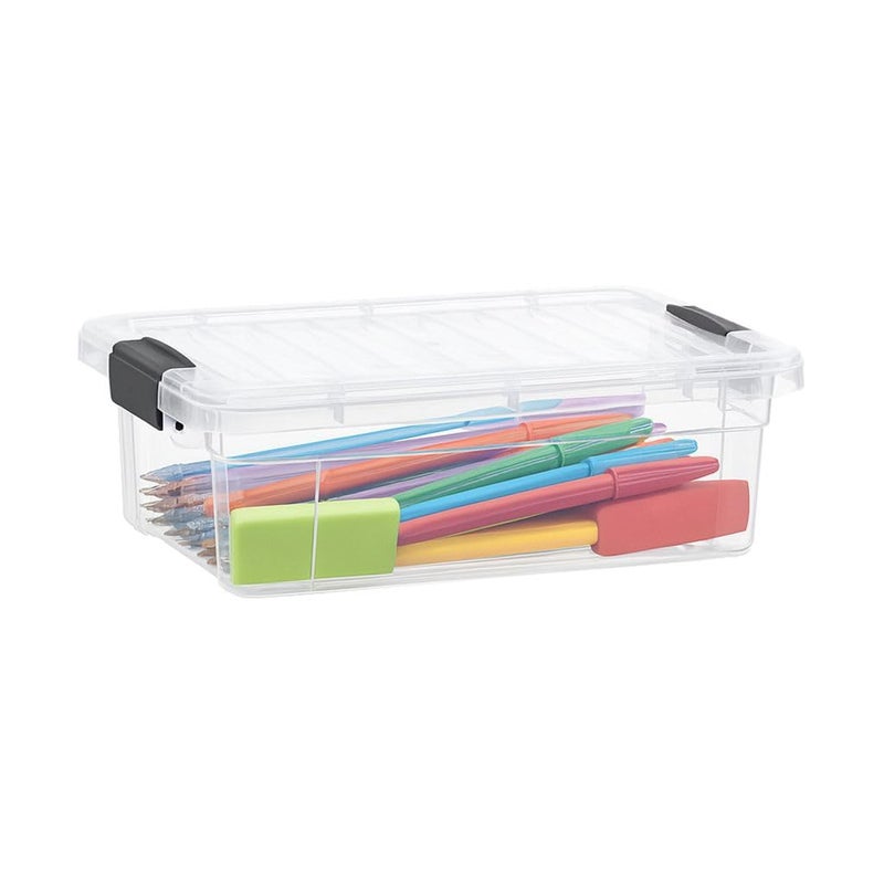 Superio Clear Storage Boxes with Lids, 1.27 Quart Plastic Container Bins for Organizing, Stackable Crates, BPA Free, Non Toxic, Odor Free, Organizers for Home, Office and Dorm - Image 1