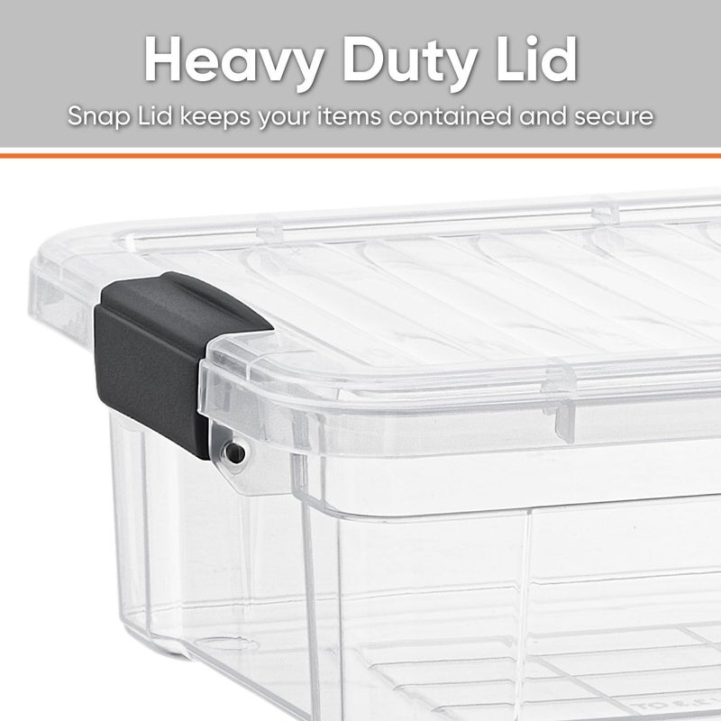 Superio Clear Storage Boxes with Lids, 1.27 Quart Plastic Container Bins for Organizing, Stackable Crates, BPA Free, Non Toxic, Odor Free, Organizers for Home, Office and Dorm - Image 4