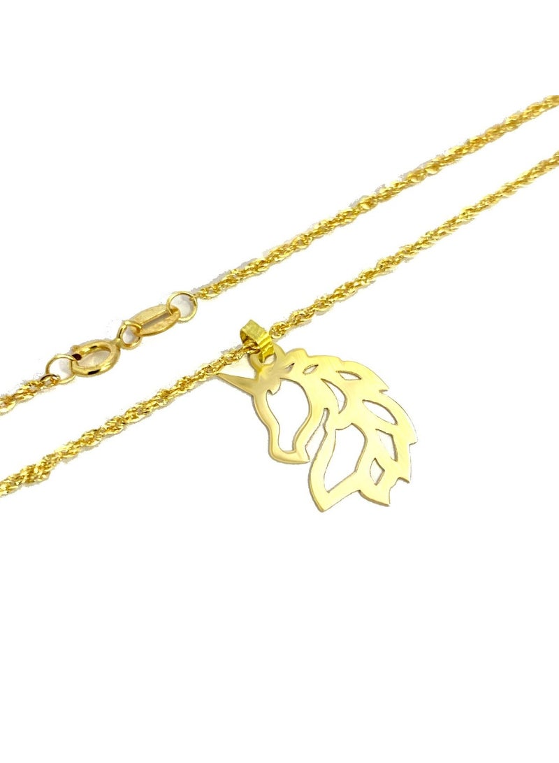 Hamsa.ae 18K Pure Gold Horse Design Pendant Necklace For Women - Image 4