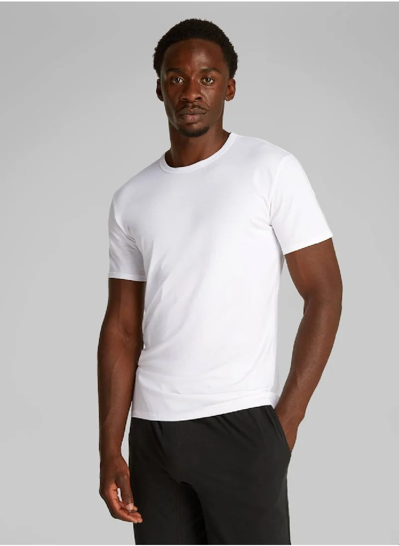 CALVIN KLEIN Men's 3 Pack Lounge T-Shirts - Cotton Blend, Multicolour