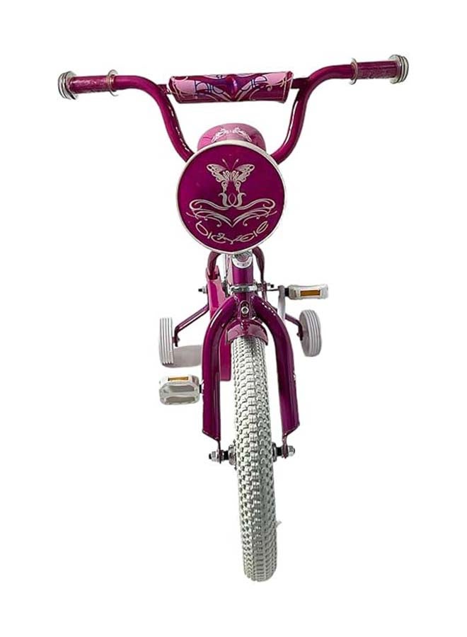 AL BADER Freestyle Kids Bike 16 Inch Bicycle for Girls Ages 7-10 Years, Pink Color, With Trainig Wheels, White Air Tires, With Small Bag, Hand & Foot Brakes. - Image 3