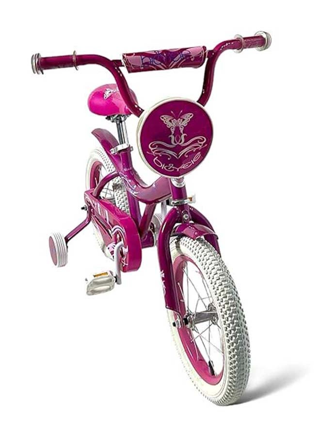 AL BADER Freestyle Kids Bike 16 Inch Bicycle for Girls Ages 7-10 Years, Pink Color, With Trainig Wheels, White Air Tires, With Small Bag, Hand & Foot Brakes. - Image 4