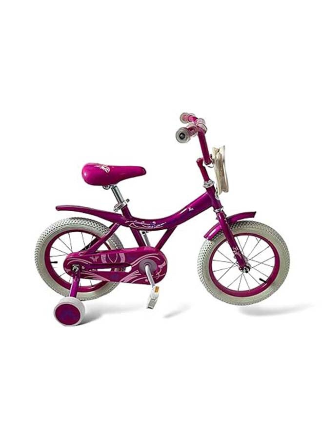 AL BADER Freestyle Kids Bike 16 Inch Bicycle for Girls Ages 7-10 Years, Pink Color, With Trainig Wheels, White Air Tires, With Small Bag, Hand & Foot Brakes. - Image 1
