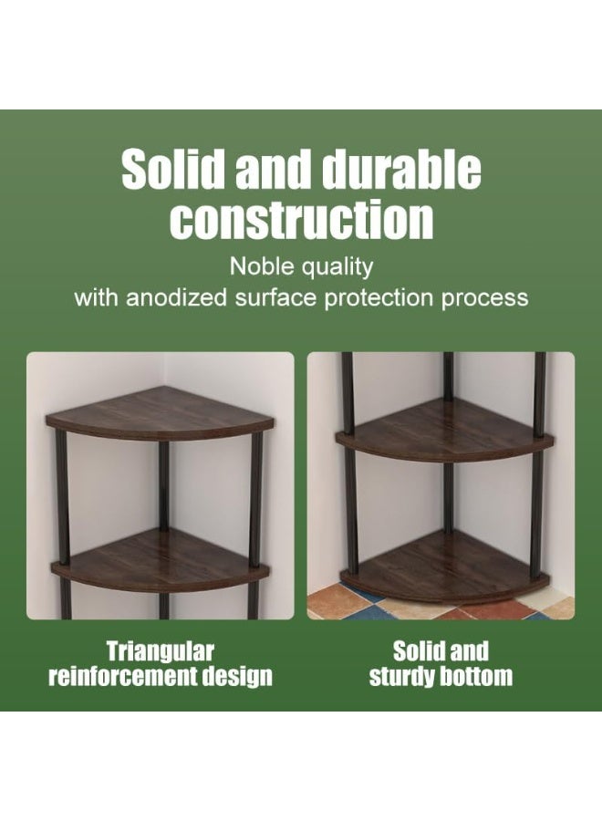 5 Tier Corner Shelf, Corner Shelves, Easy Assembly Storage Organizer for Living Room, Bedroom, Home Office, and Kitchen - Image 2