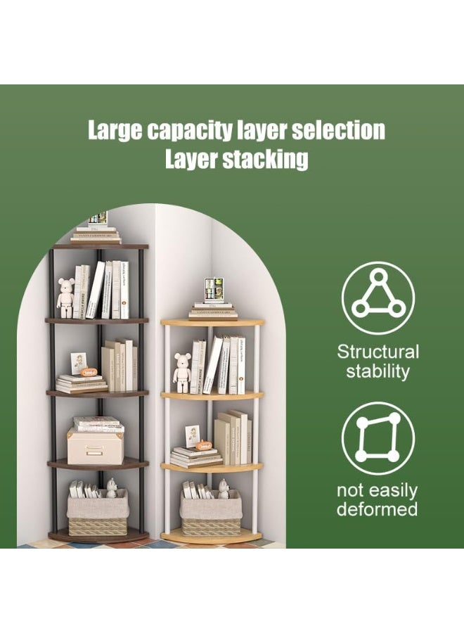 5 Tier Corner Shelf, Corner Shelves, Easy Assembly Storage Organizer for Living Room, Bedroom, Home Office, and Kitchen - Image 3