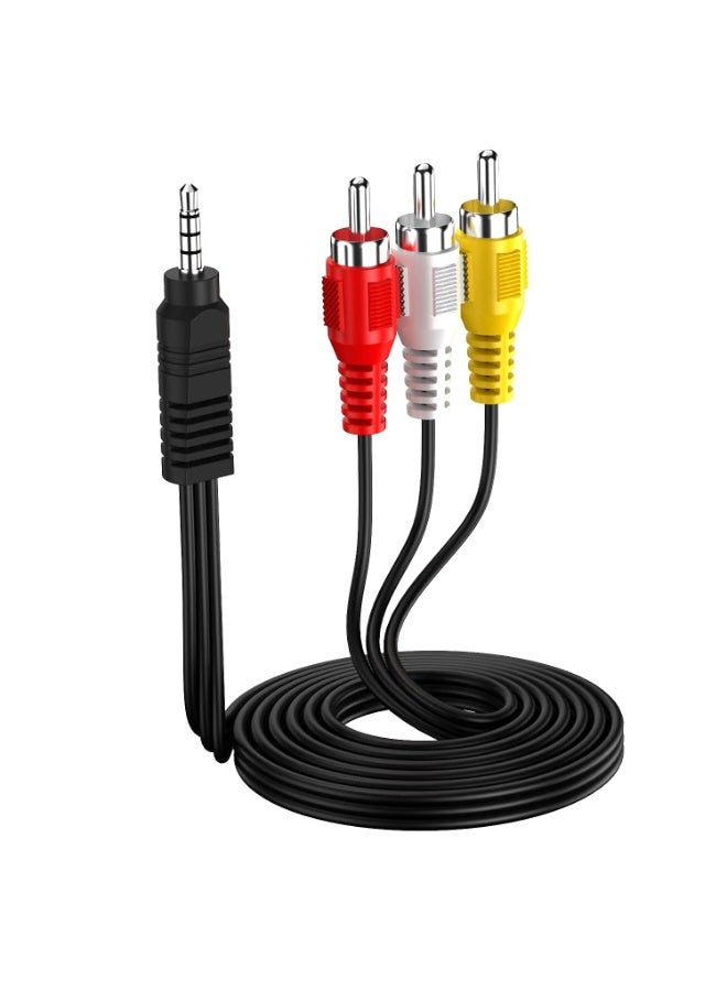 FUJISHKA 3M AUX Cable – 3.5mm Male to 3RCA (Red, White, Yellow) Audio Video Cable  - Image 1