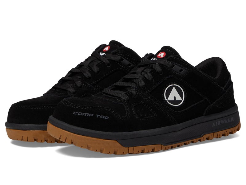 Airwalk Mongo Low Top Composite Toe Womens Industrial Work Shoes BlackGum Size 7 Medium Comfortable Light Work Shoes for Women Electric Hazard Slip Resistant