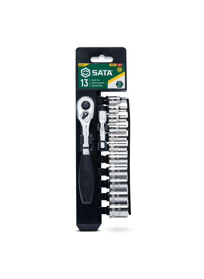 Sata SATA ST09521G 13-Piece 1/4" Drive 6 Point Metric Socket Set  - Image 1