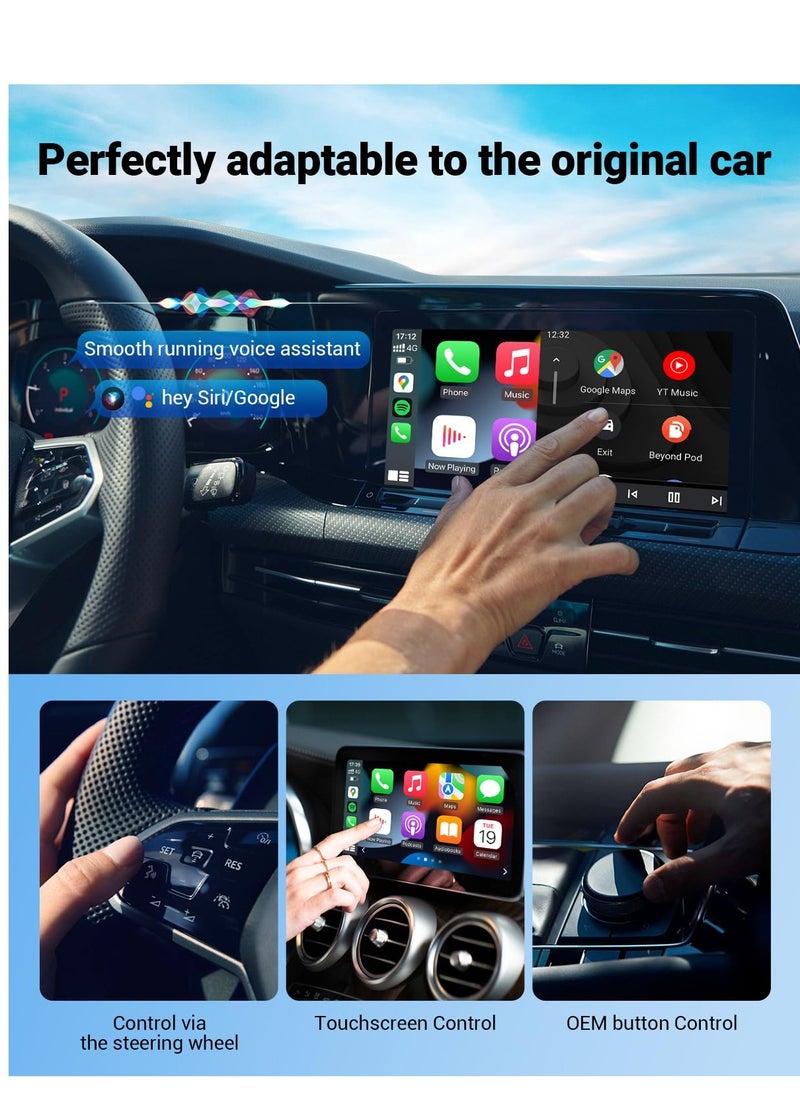 OTTOCAST P3 CarPlay AI Box - 2023 Android 12.0 CarPlay Video Adapter Wireless CarPlay Android Auto Dongle Support HDMI Output