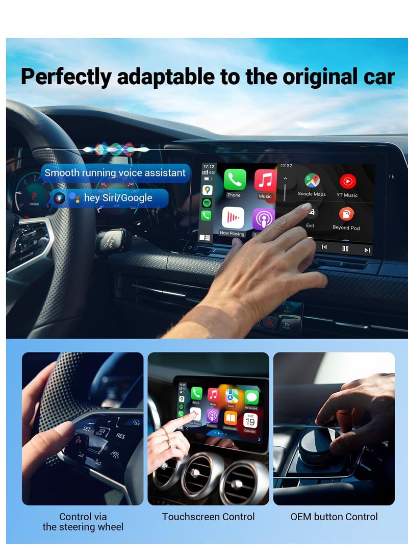 OTTOCAST P3 CarPlay AI Box - 2023 Android 12.0 CarPlay Video Adapter Wireless CarPlay Android Auto Dongle Support HDMI Output