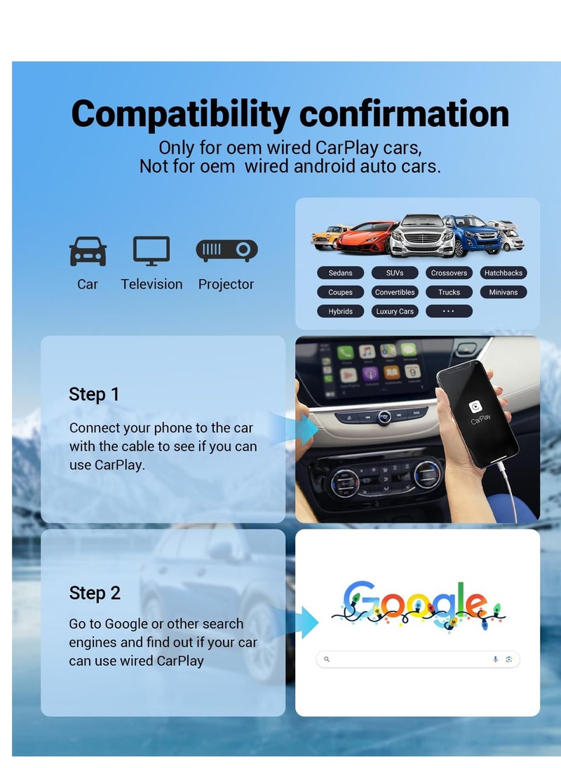OTTOCAST P3 CarPlay AI Box - 2023 Android 12.0 CarPlay Video Adapter Wireless CarPlay Android Auto Dongle Support HDMI Output