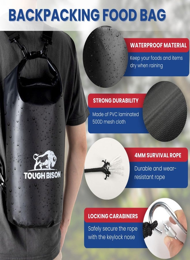 Tough Bison Bear Bag Hanging Kit - 10L Waterproof Bear Proof Food Storage Bag, 2 Straps, Rock Sack & 2 Ropes with 4 Safety Clips for Hiking, Kayaking, Camping, Outdoor Adventures - Image 4