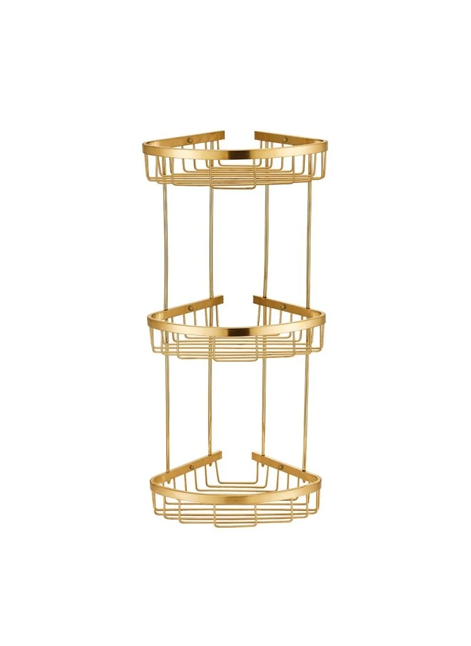 DANUBE HOME Milano Dora Ss Corner Three Layer Basket Matt Gold - Made In China