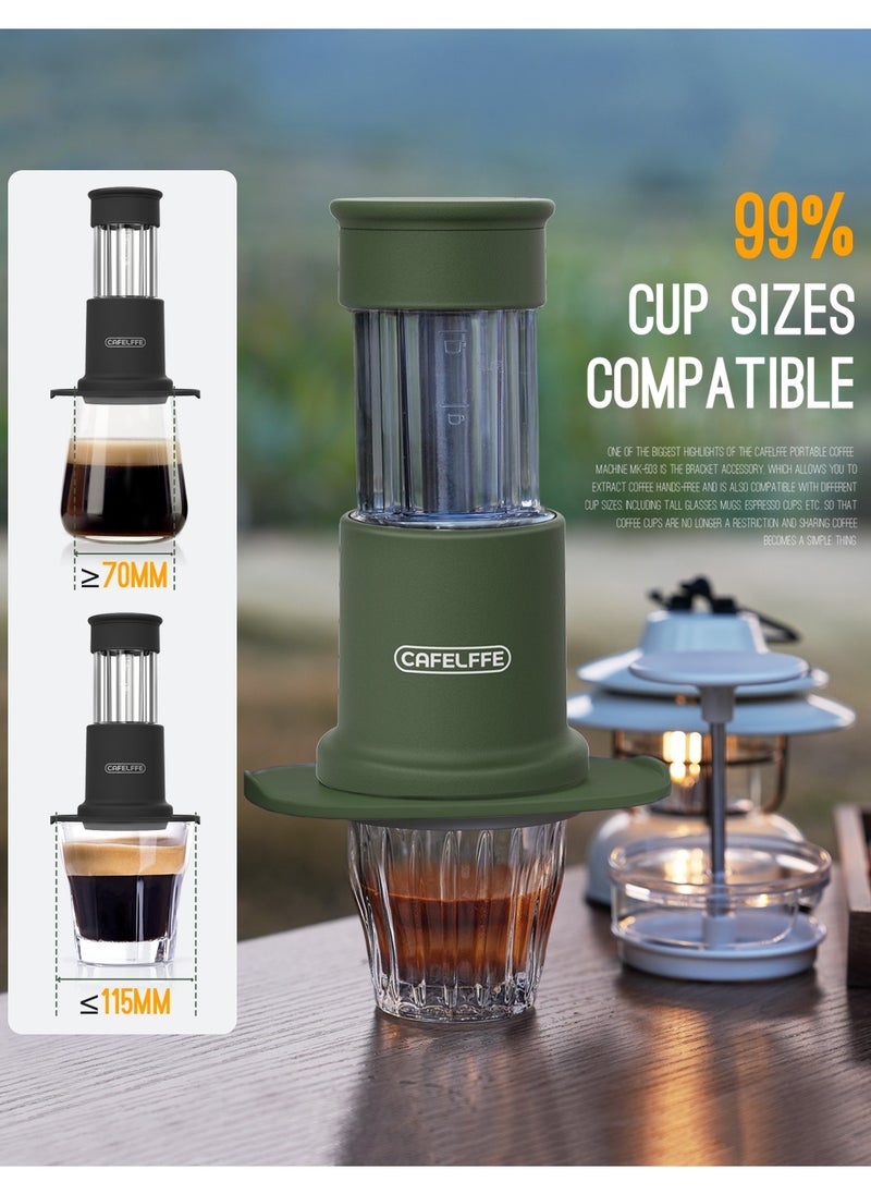 Cafelffe Portable Coffee Machine 2 In 1 Small Travel Manual Capsule Coffee Machine With Stainless Steel Coffee Cup For Nespresso Pod & Ground Coffee Green  - Image 5