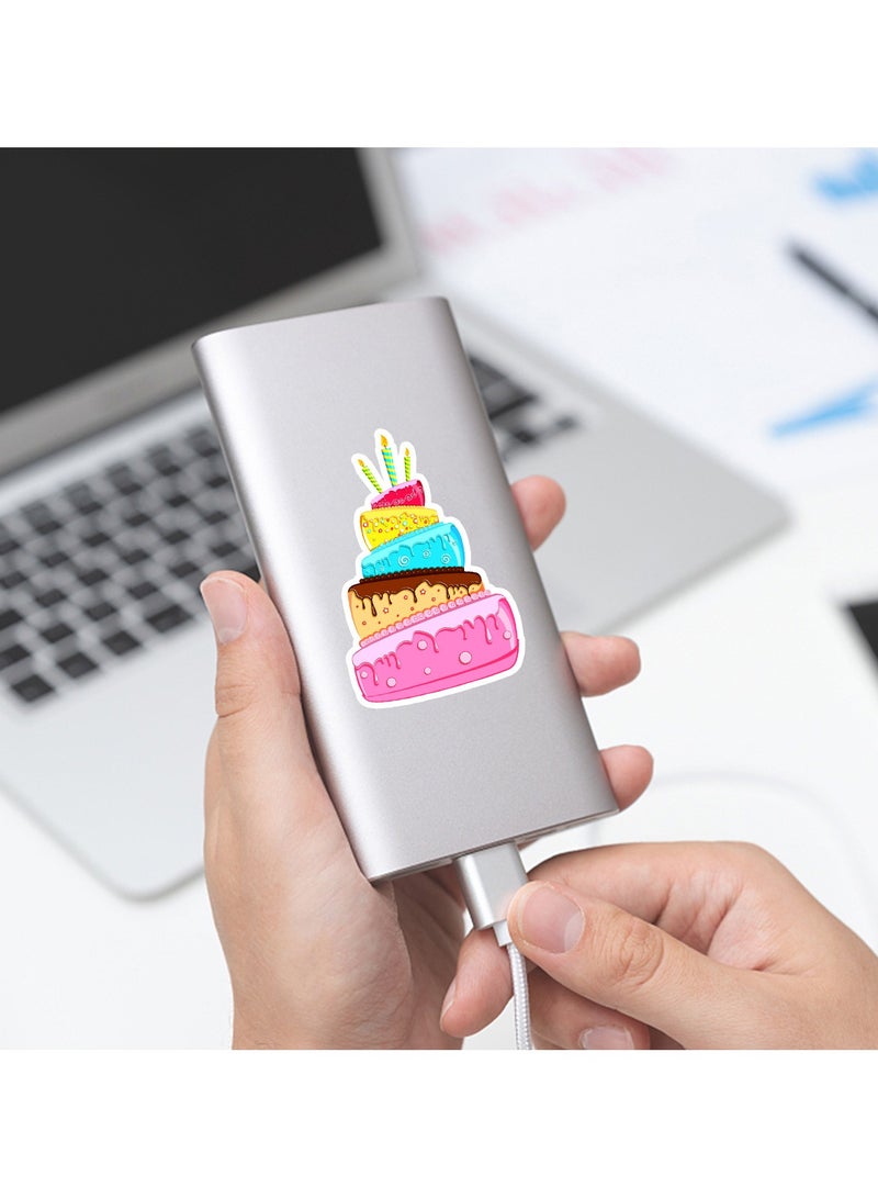 100 قطعة من ملصقات عيد الميلاد السعيدة من الفينيل المقاومة للماء لزجاجة المياه والكمبيوتر المحمول ولوح التزلج والأمتعة والجيتار والدراجات النارية وحفلات أعياد الميلاد هدية للمراهقين والبالغين والأطفال - Image 3