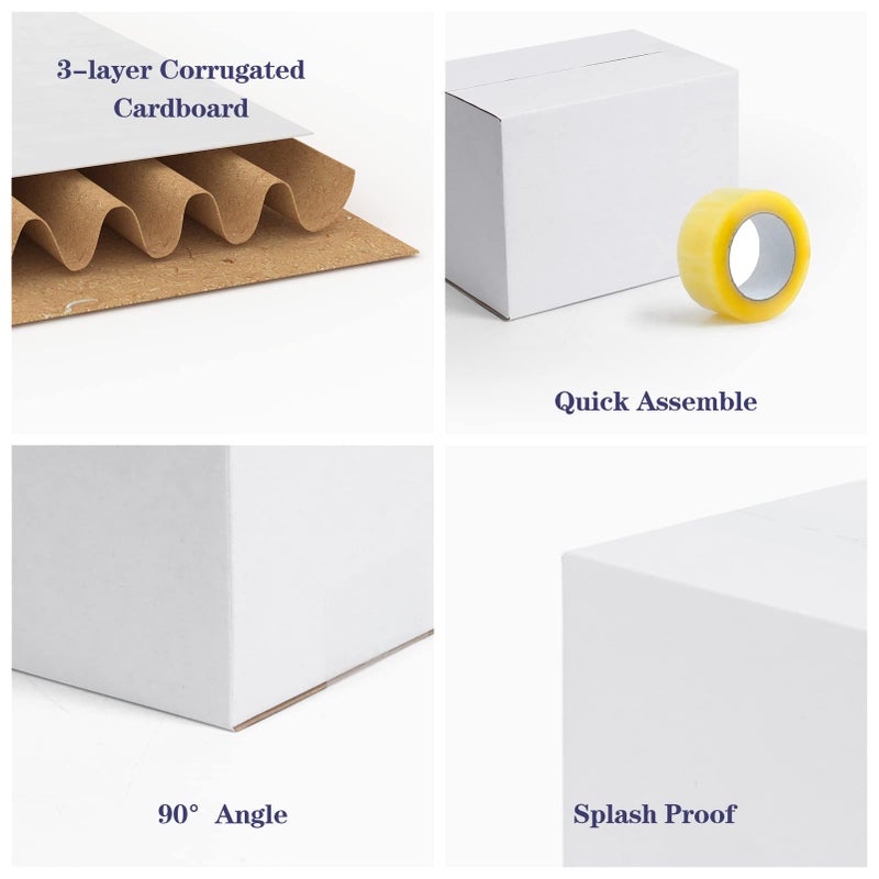 SPEPLA 40 Pack Small Shipping Boxes 8x6x6 Inches, White Corrugated Cardboard Mailing Boxes for Shipping Packing Small Business - Image 5