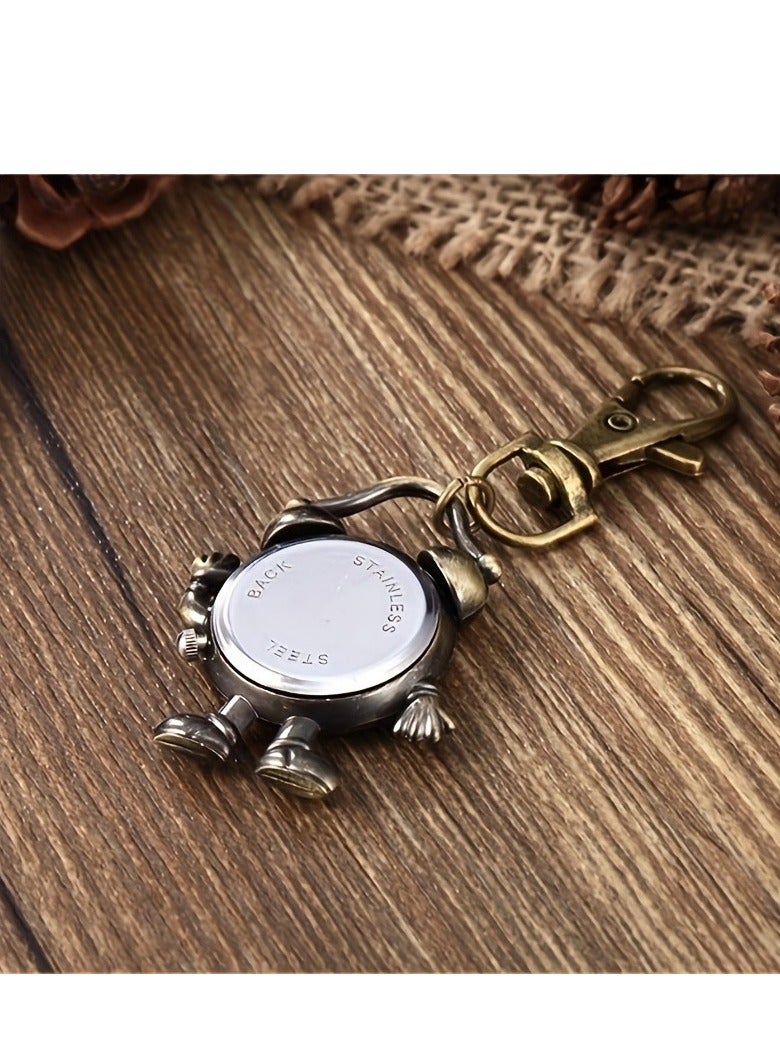 Cute Human Shape Clock Pocket Watch Vintage Bronze Keychain Novelty Quartz Watch Car Keychain Pendant Bag Accessories Creative Gift Nurse Watch  - Image 5
