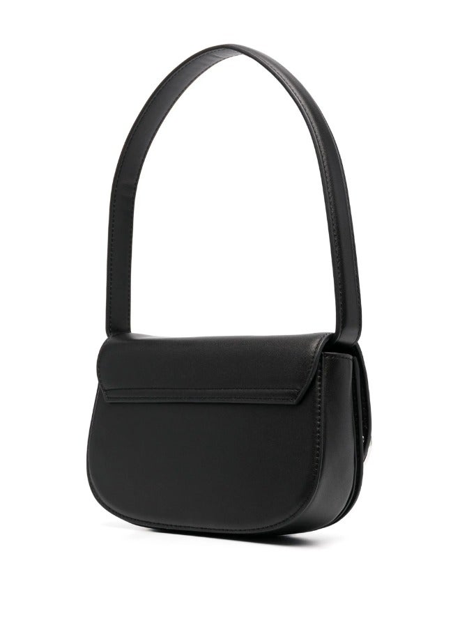 DIESEL Elegant Black Shoulder Bag for Women - Compact 20cm Designer Handbag with Modern Metal Detail - Image 2