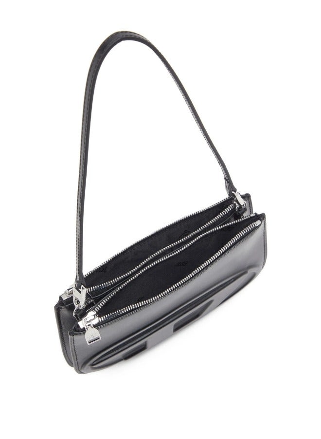 DIESEL Elegant Black Shoulder Bag for Women - Compact 20cm Designer Handbag with Modern Metal Detail - Image 4