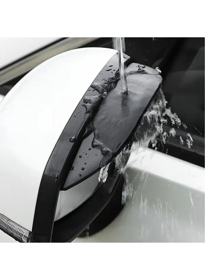 Black Frame Anti Rain Mirror Covers Enhanced Visibility Easy Install For Most Cars - Image 1