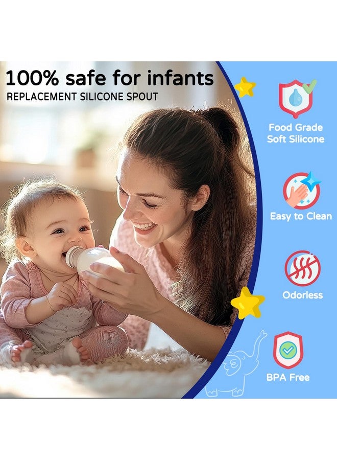 RBUGR 6 Pack Replacement Silicone Spout Compatible with NUK Active and Learner Cups, Sippy Cup Nipple for NUK Sippy Cup & Learner Cup, 100% Silicone Sippy Nipples for 6m+ - Image 2