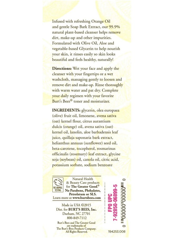 Burts Bees - Orange Essence Facial Cleanser, 4.34 Ounces, Pack Of 3 - Image 1
