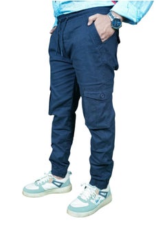SIRG Six Pockets Long Cargo Pants.Elasticated Waist.Elasticated Hem.Spandex Fabrics.Useable for Unisex.  - Image 1
