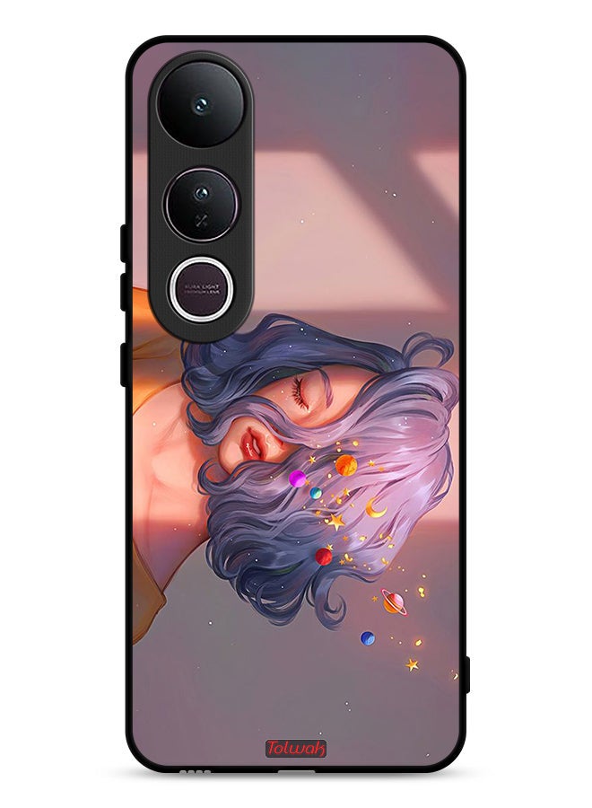Tolwak Vivo V50 Lite Protective Case Cover Girl And Space Art