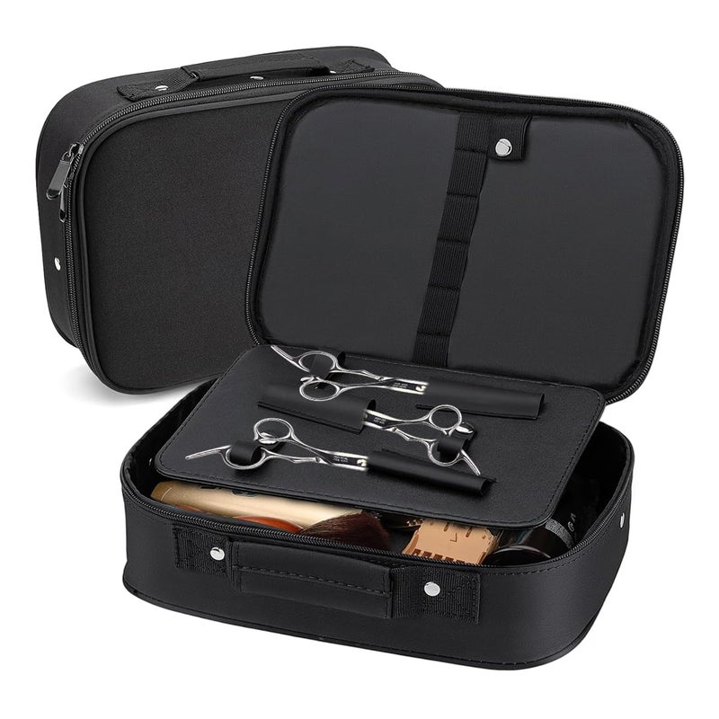 May Create ® Hair Trimmer Styling Tool Storage Case Bag, Portable PU Travel Carrying Bag with Handle and Zipper, Barber Tool Organizer Suitcase for Electric Hair Clippers & Accessories - Image 1