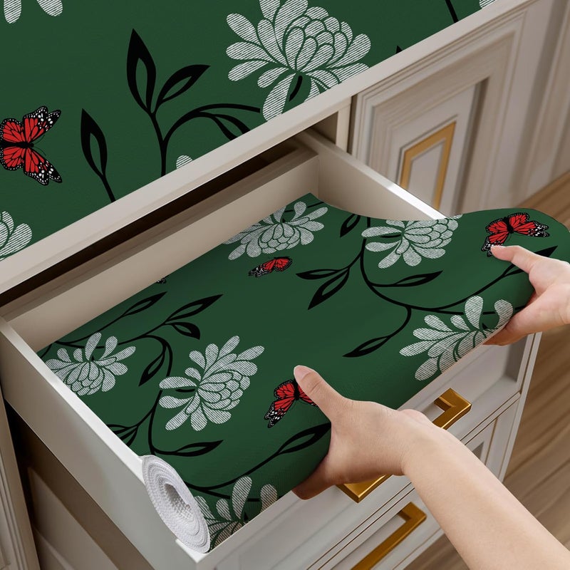 Vocal Store Anti-Slip Kitchen Cabinet Drawer Shelf Mat Liner Sheets Textured Multipurpose 5 Meter Roll, Green - CDOJ9-P37-5M - Image 1