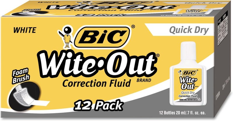 Bic Wite-Out Quick Dry Correction Fluid (pack of 12) - Image 1