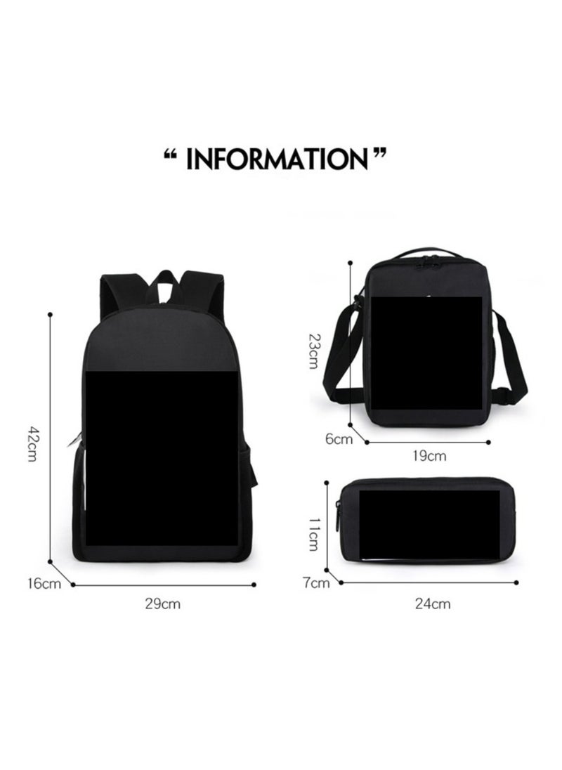 JURASSIC WORLD New Jurassic Park Dinosaur Three piece Set with Large Capacity Backpack, Student School Bag, Lunch Bag, Pen Bag  - Image 2