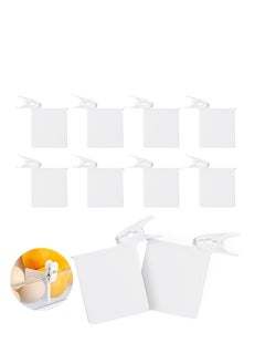 KASTWAVE Fridge Divider, 10 Pack Refrigerator Door Organizer, Drawer Adjustable Separators, with Clips Drawer Adjustable Separators for Home Kitchen Office Supplies Tidy (White)  - Image 1