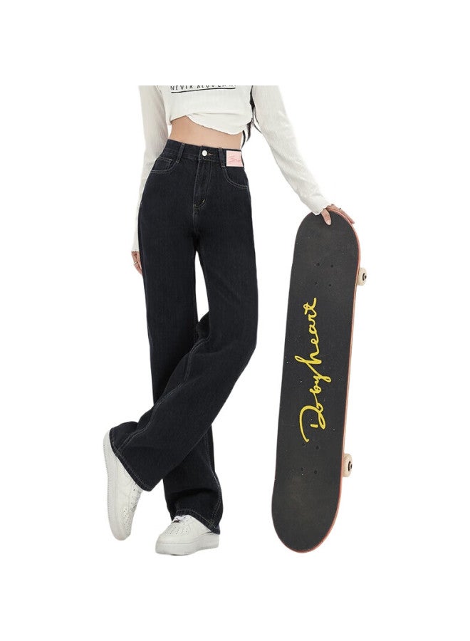 EPTISON Comfortable Simple Spring Draping Floor-Length Wide-Leg Pants, Women'S Jeans, Slimming Versatile Trousers For Women - Image 1