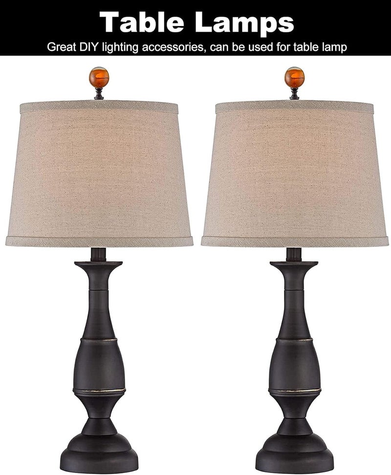 Qc 1 Pack Tawny Crystal Lamp Finial Cap - Handmade, Ball Shaped Patterned Glass with Screw Knob Base, Decoration Accessories for Table and Floor Lamp Shade Top (2 Inches Tall, Bronze Finish) - Image 5
