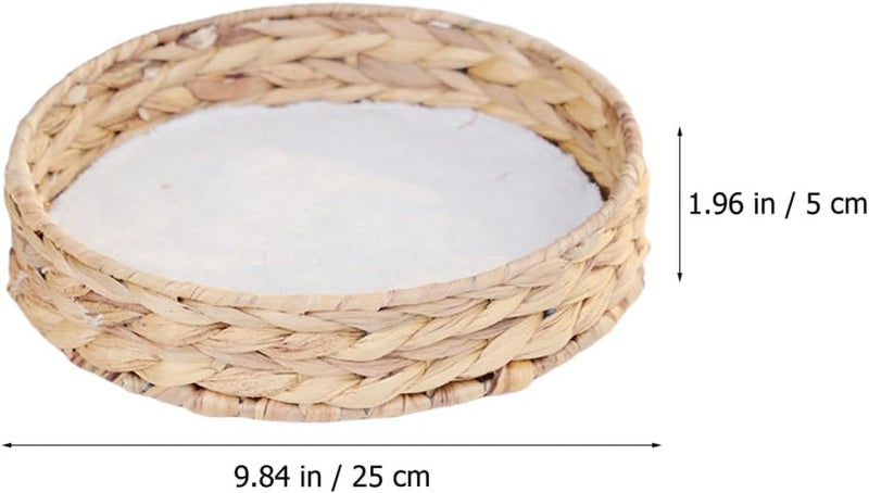GANAZONO Pastoral Style Woven Snack Storage Basket Small round Fruit Container Basket for Picnic and Kitchen Organization - Image 2
