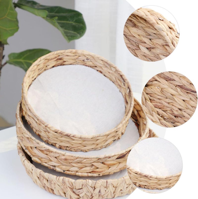 GANAZONO Pastoral Style Woven Snack Storage Basket Small round Fruit Container Basket for Picnic and Kitchen Organization - Image 5