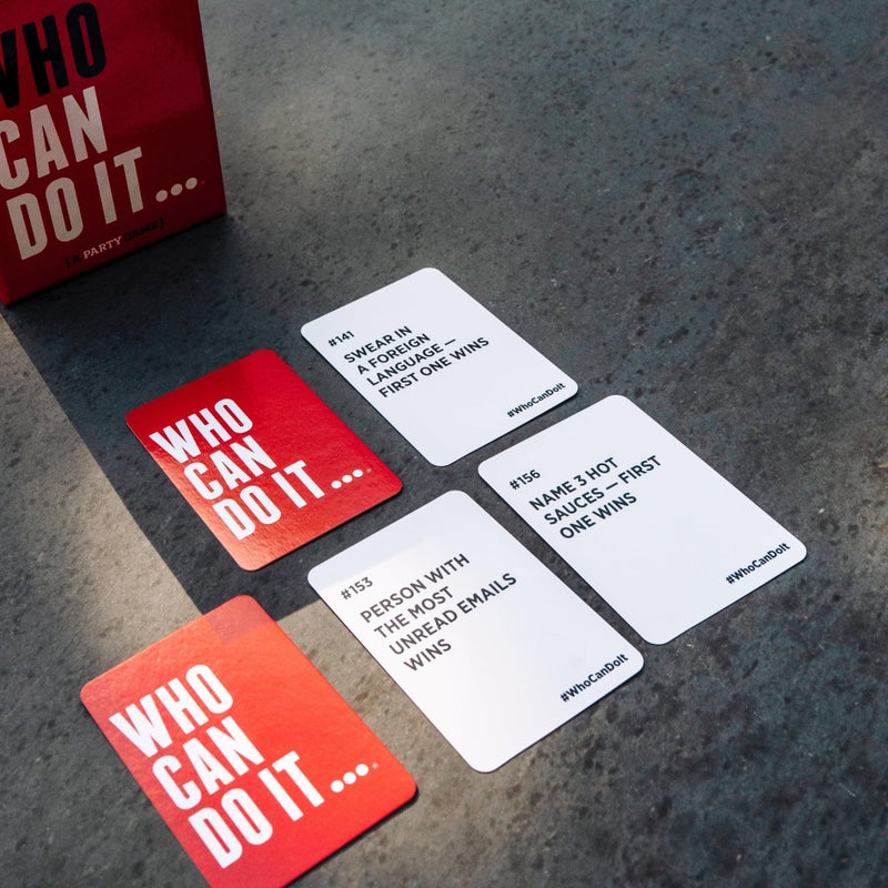 DSS Games Who Can Do It [A Party Game | Compete with Your Friends to Win These Challenges | Adult Game | Great for White Elephant, Friendsgiving, Stocking Stuffers, Holiday Parties] - Image 4