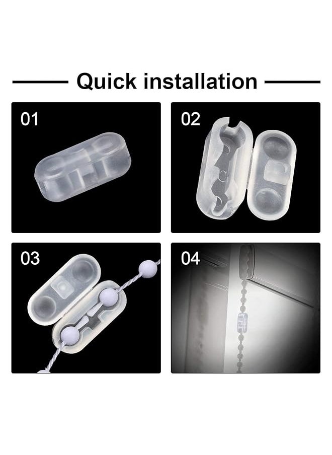 erorex Chain Connectors 30Pcs Plastic Roller Shade Bead Chain Connector Replacement Vertical Roman Roller Blind Ball Chain Cord Connector Clips For Vertical Blinds  - Image 3