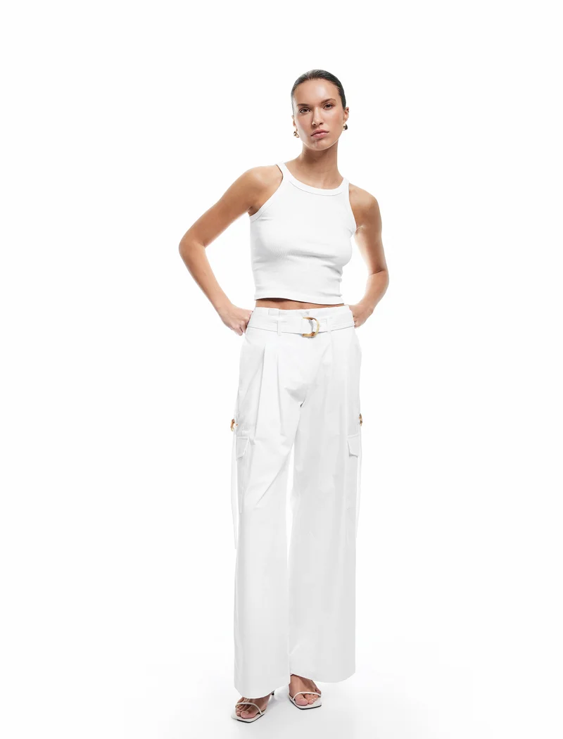 كوتون Wide-Leg Trousers