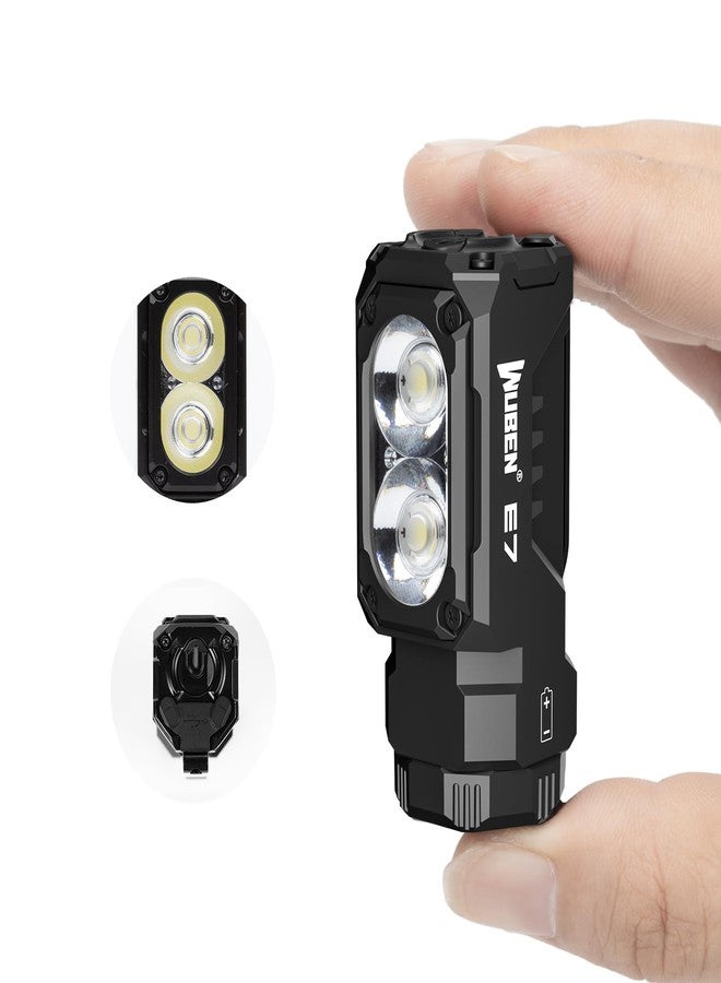 WUBEN E7 EDC Flashlight, 1800 Rechargeable Lumens Mini Flashlight, Super Bright Small Flashlight, 6 Modes IP68 Built-in Waterproof Handheld Flash Light for Emergencies Camping Hiking - Image 1