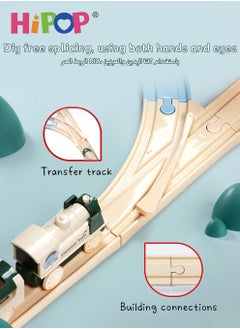 HIPOP Electric Train Toy Set,Double Layer Simulation Track,Locomotive,Carriage,Road Sign,Tree,Electric Assembly Toy  - Image 4
