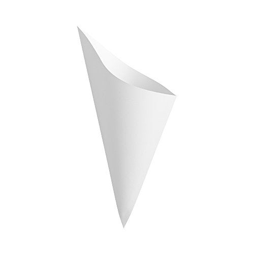 Restaurantware Conetek 11.5-Inch Eco-Friendly White Finger Food Cones: Perfect for Appetizers - Food-Safe Paper Cone - Disposable and Recyclable - 100-CT - Image 2