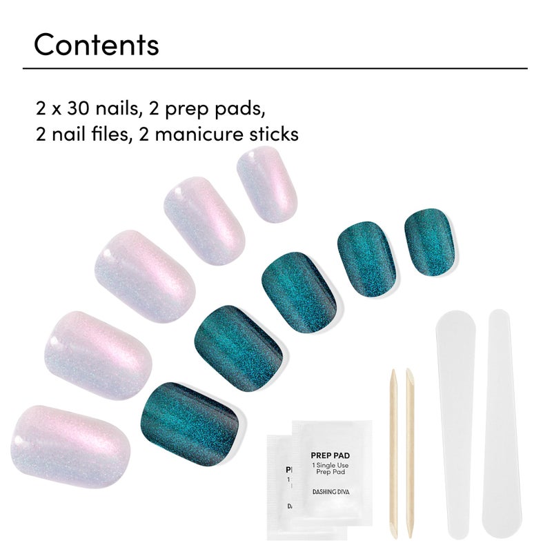 Dashing Diva Magic Press Premium Nail Bundle - Intergalactic Collection - Square Shape Press On Nails - Glamour Glitch & Earth to Diva - Long Lasting Gel - Lasts Up to 7 Days - 2 Sets - Image 4