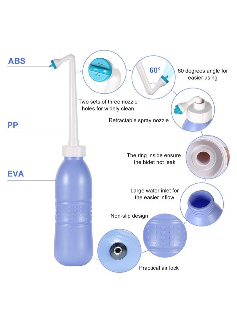 Portable Bidet Sprayer and Travel Bidet with Handheld Bidet Bottle for Personal Cleansing Use Extended Nozzle - Personal Hygiene Care Toilet Bidet Shower Bathroom Bidet Spray -20.3oz(600ml)Family Gift  - Image 2